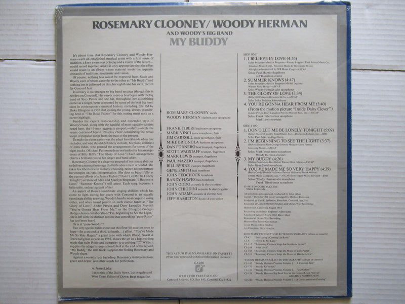 Rosemary Clooney / Woody Herman And Woody's Big Band – My Buddy (USA EX) Sealed